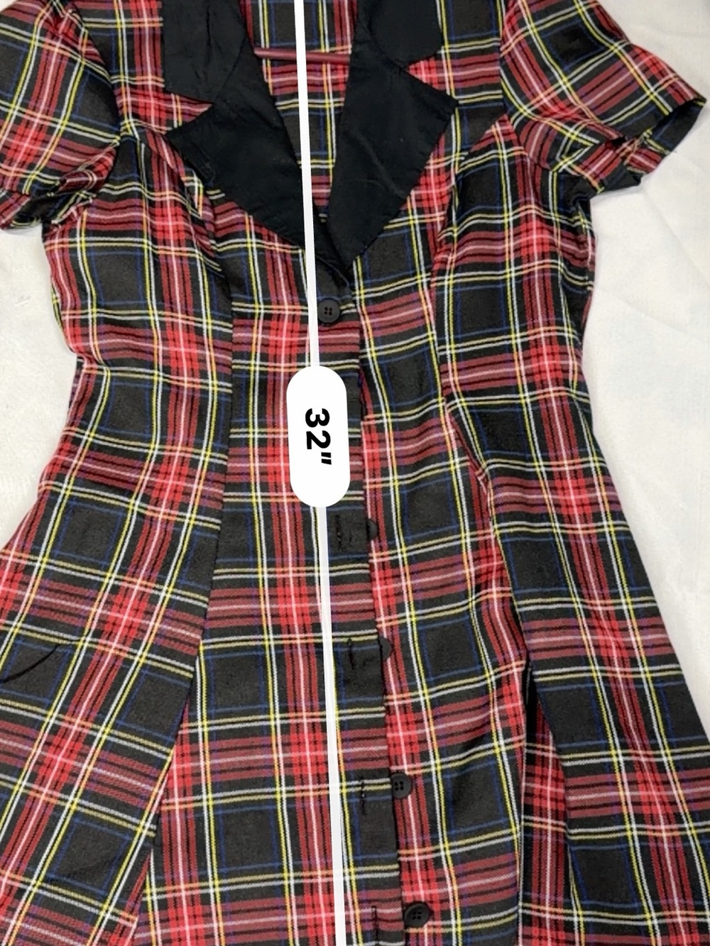 Current Mood Red and Black Plaid Fit-and-Flare Button Dress - Picture 11 of 12